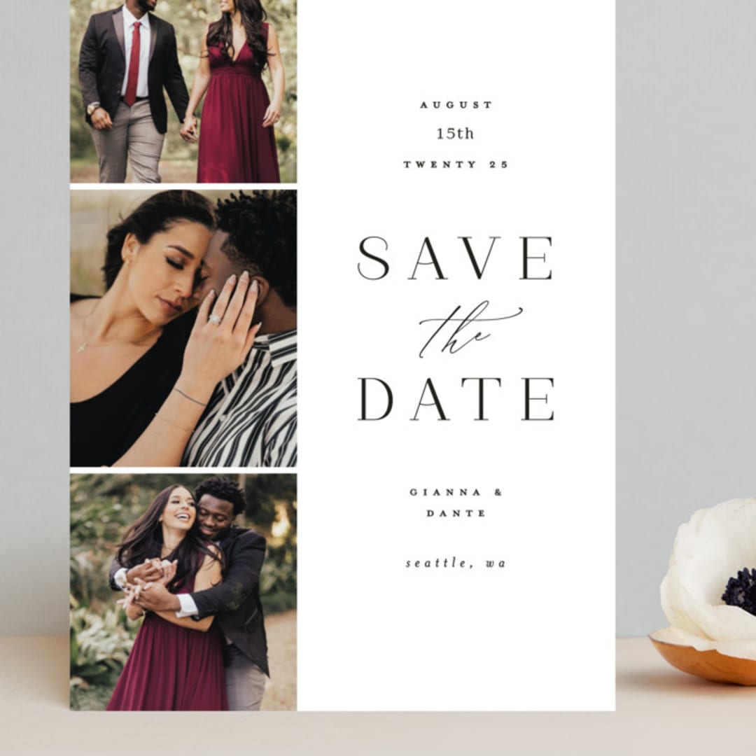"Spaced" - Save the Dates in Tuxedo by Ashley Rosenbaum - Front