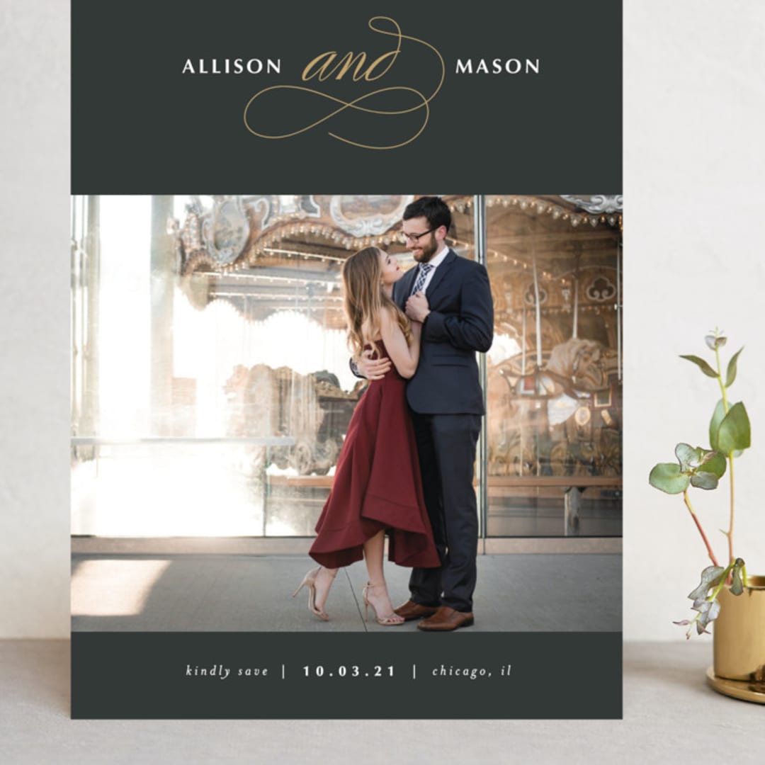 "typograph" - Save the Dates in Charcoal by lena barakat - Front