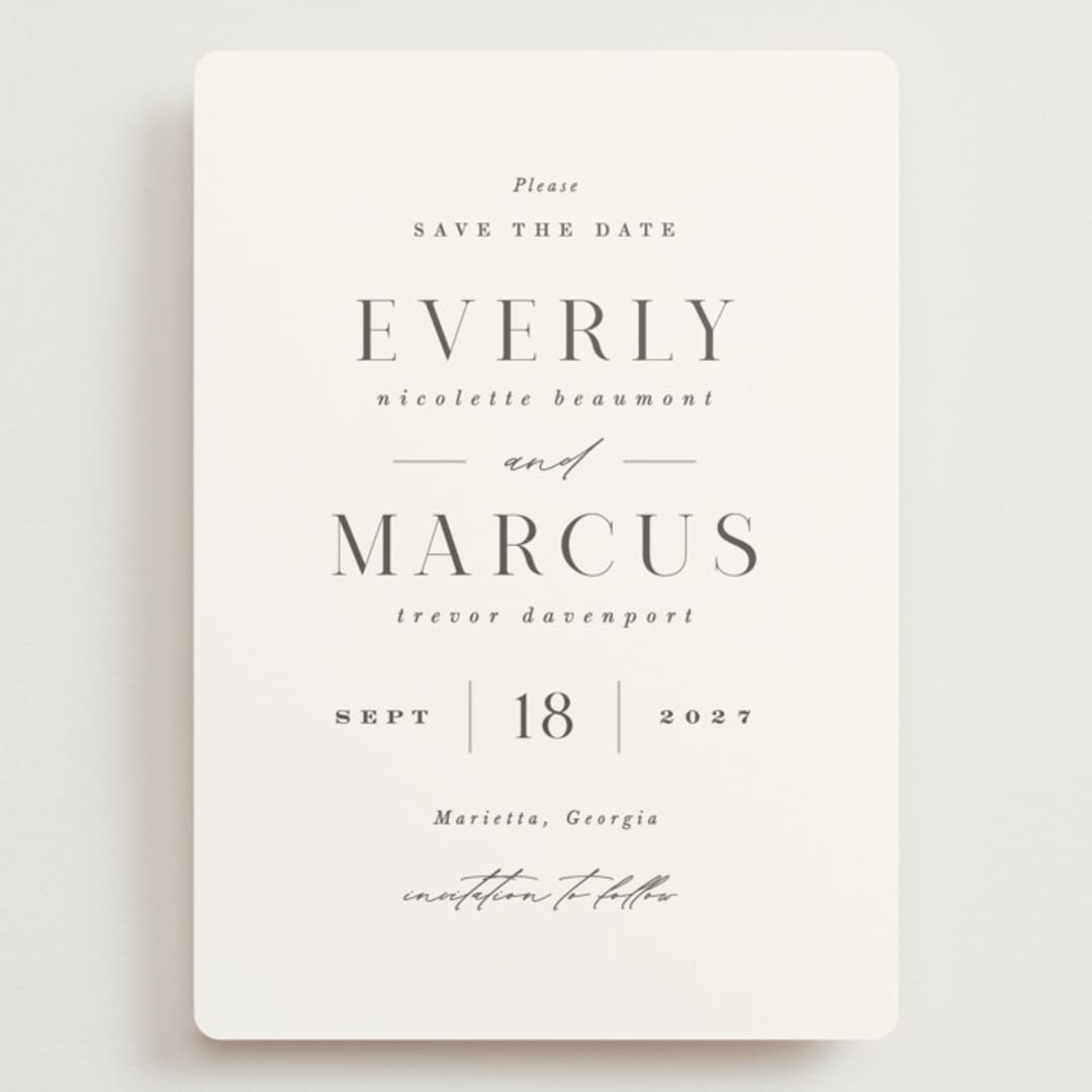 "Everly" - Save the Dates in Snow by Hooray Creative - Front