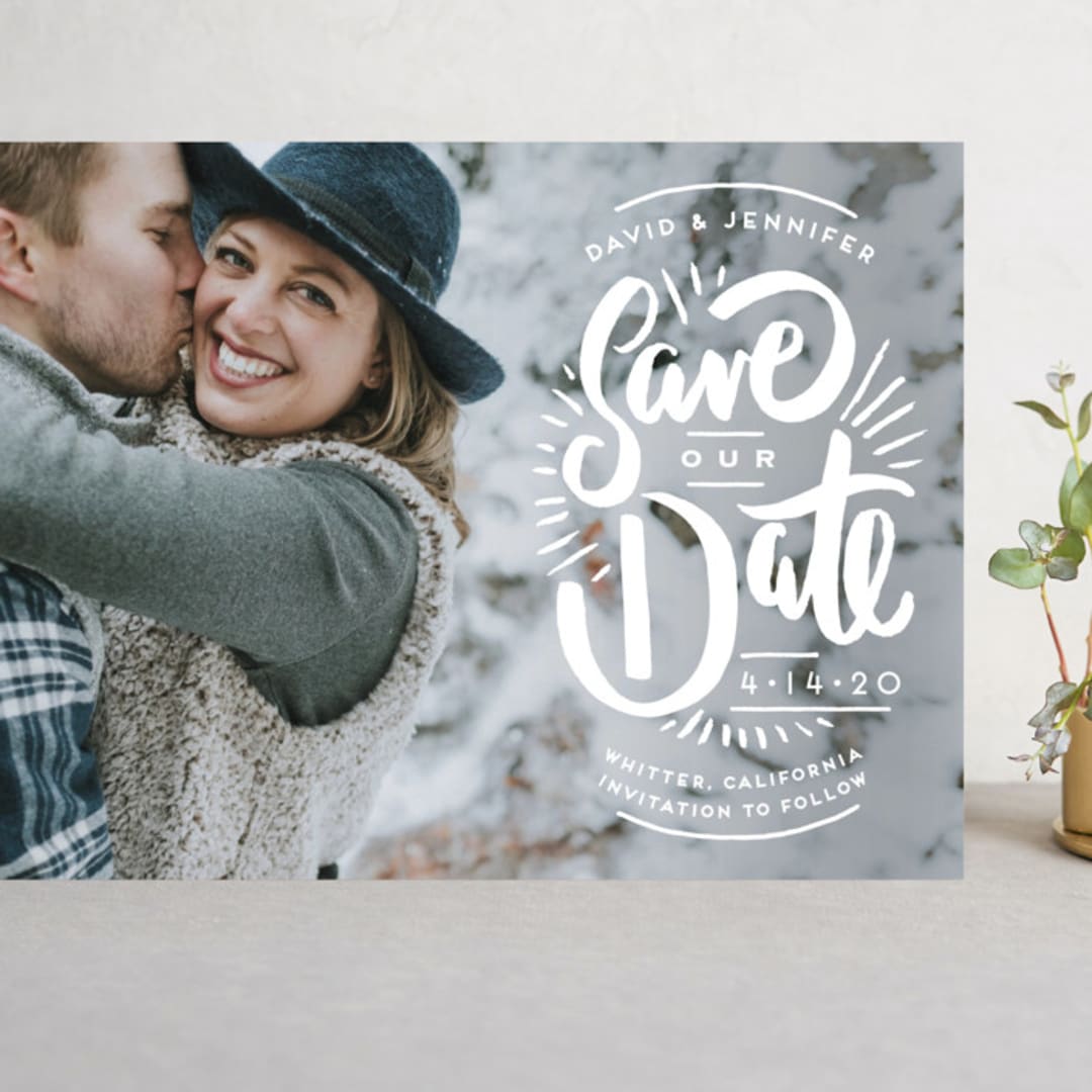 "Marker Letters" - Save the Dates in Pearl by Shiny Penny Studio - Front