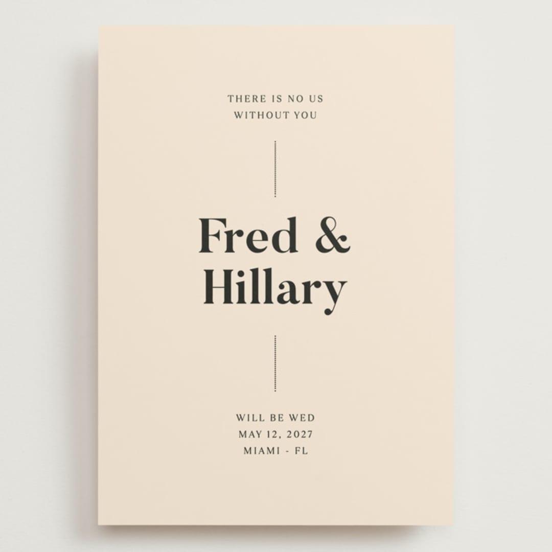 "No us without you" - Save the Dates in Ivory by Pati Cascino - Front