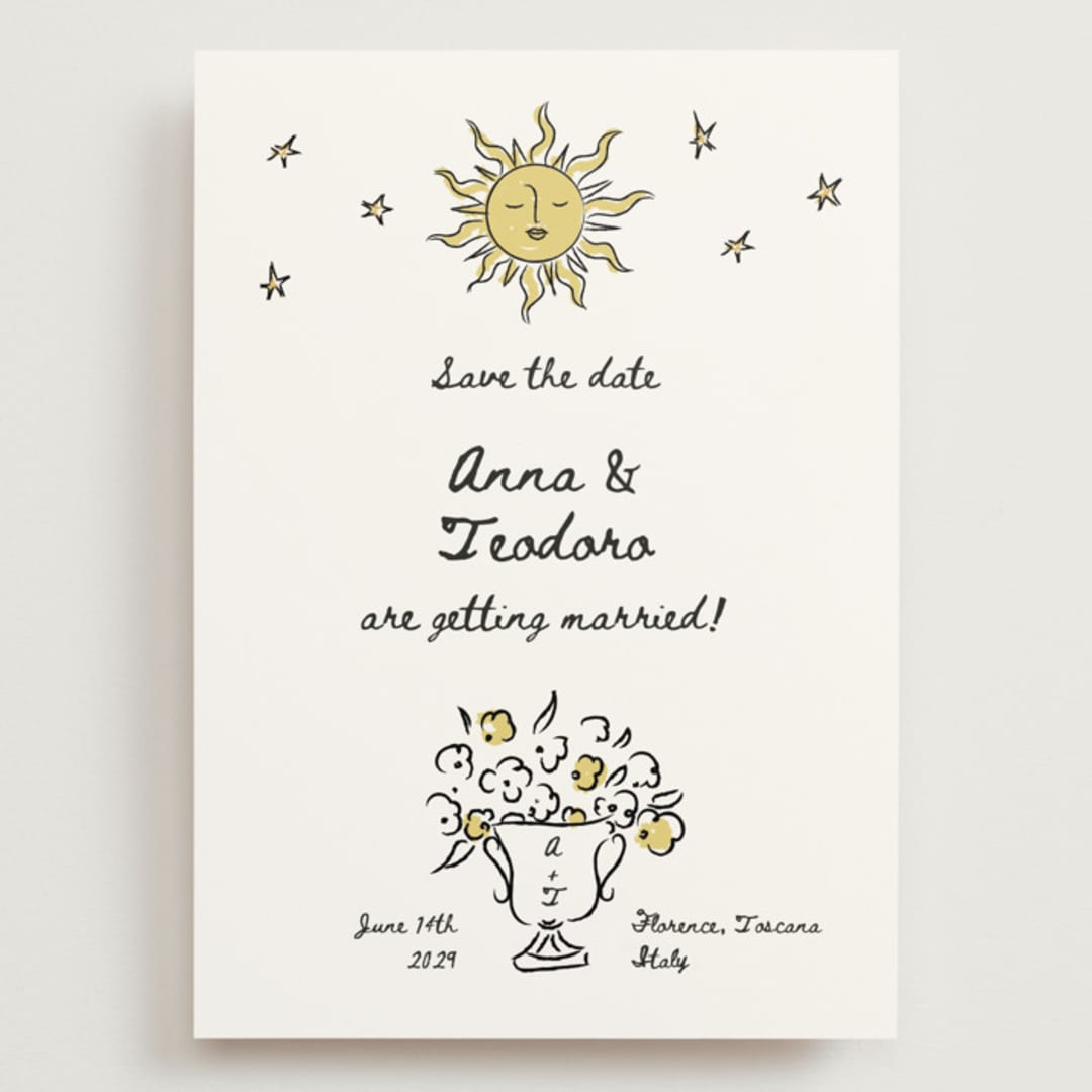 "Amore Mio" - Save the Dates in Nero by Helena Vitto - Front