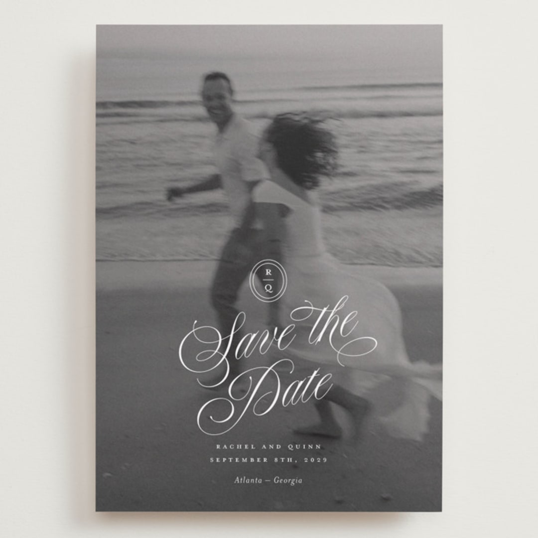 "Vintage Romance" - Save the Dates in Ivory by Paper Raven Co. - Front