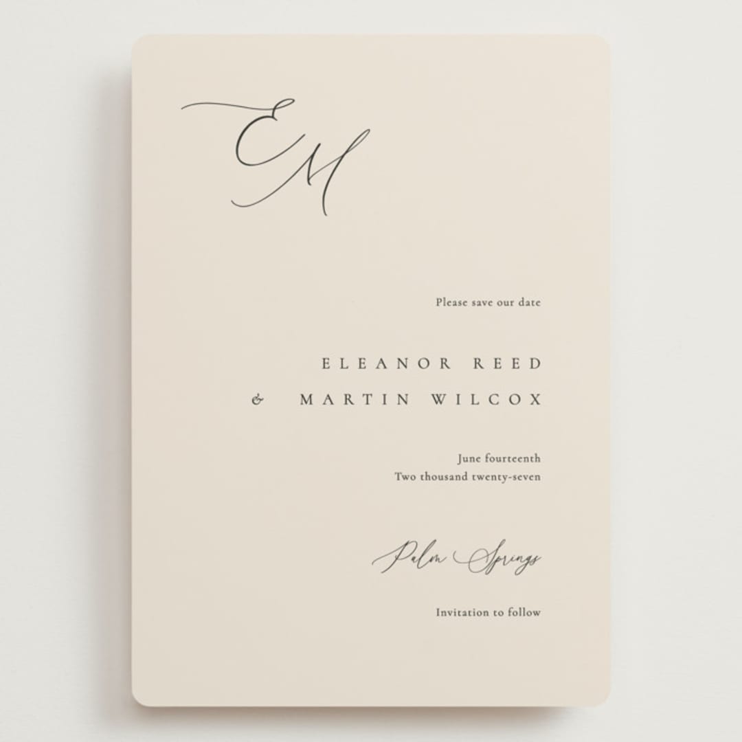 "Corner" - Save the Dates in Linen by Kelly Schmidt - Front