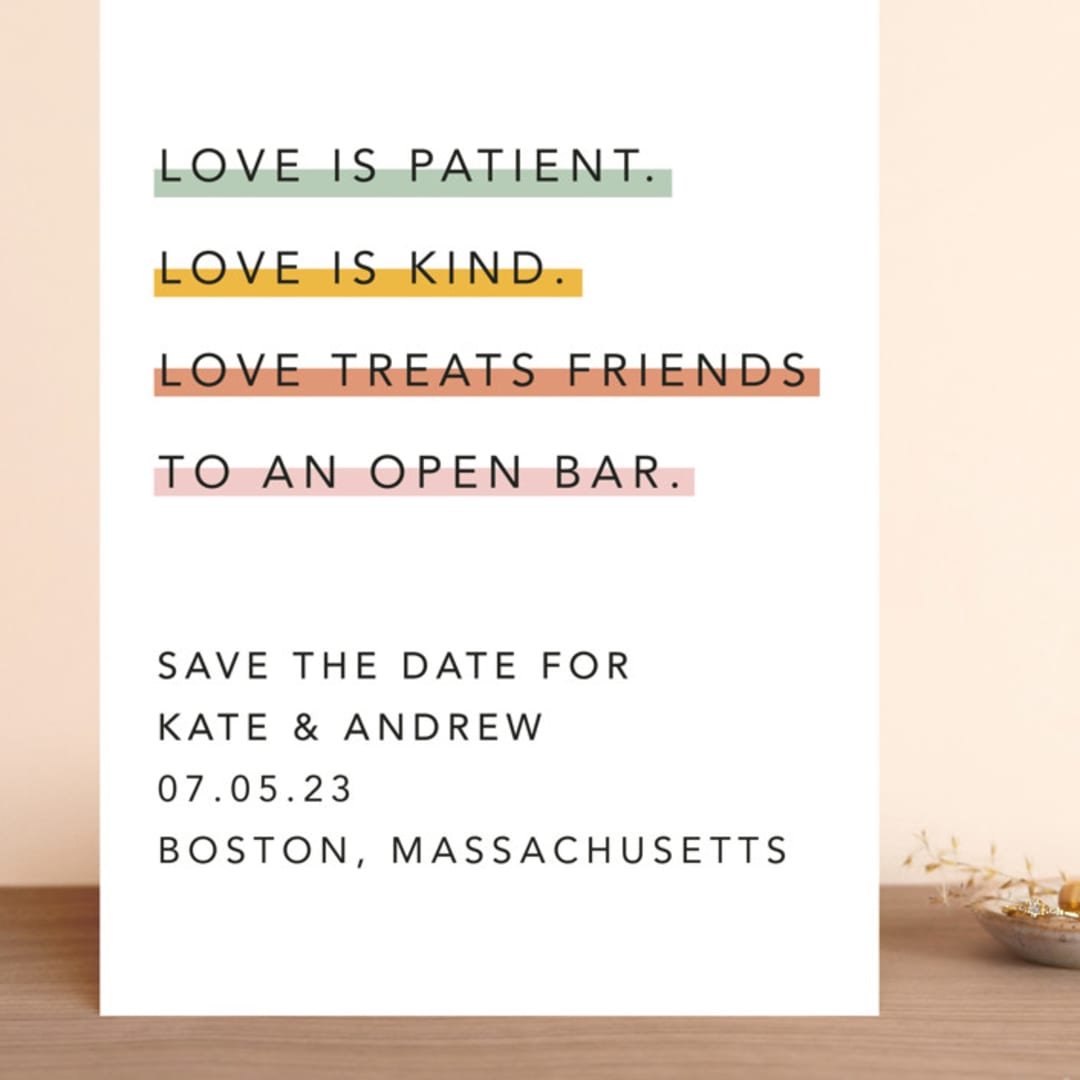 "Love is..." - Save the Dates in Sobert by Hudson meet Rose - Front