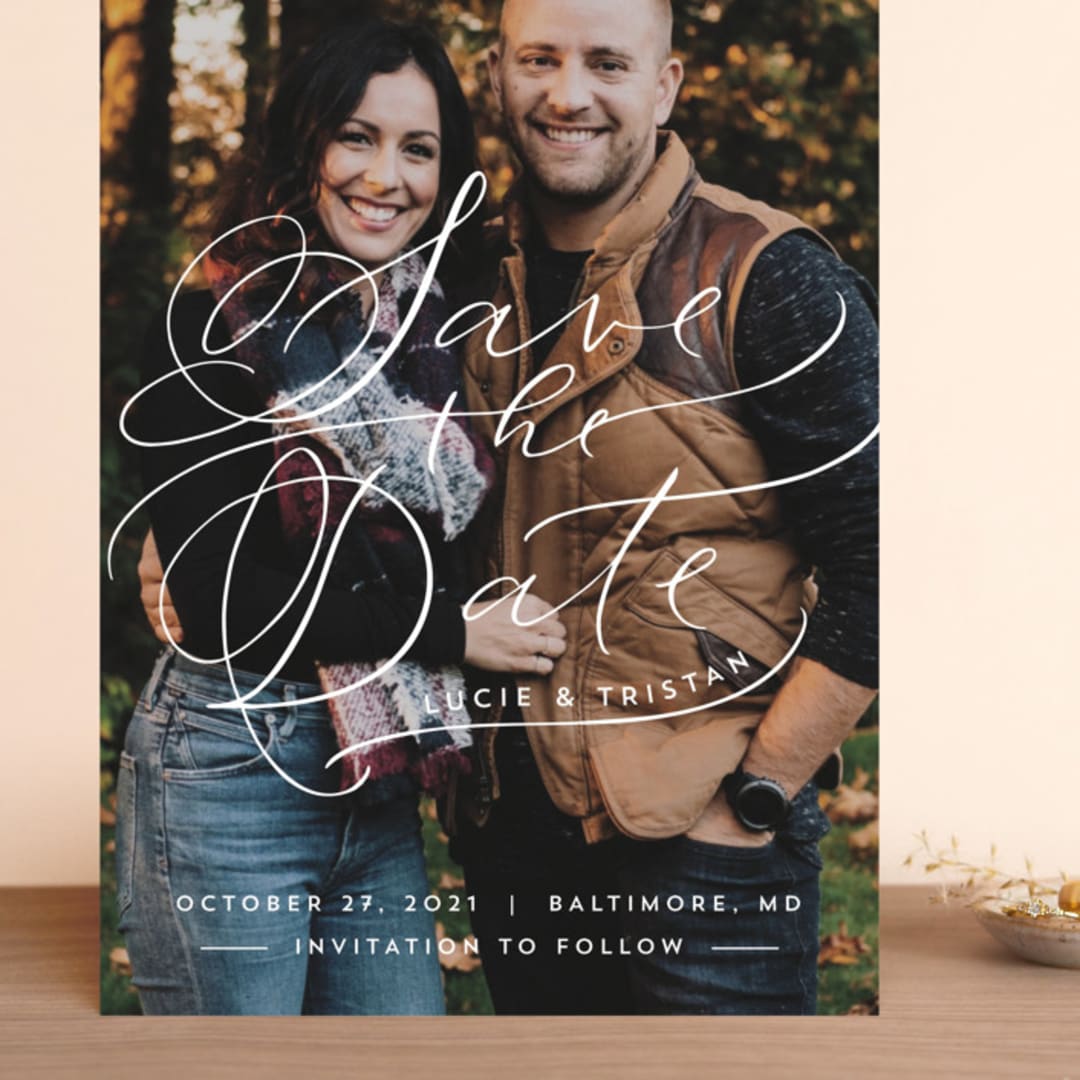 "Sublime" - Save the Dates in Veil by Laura Condouris - Front