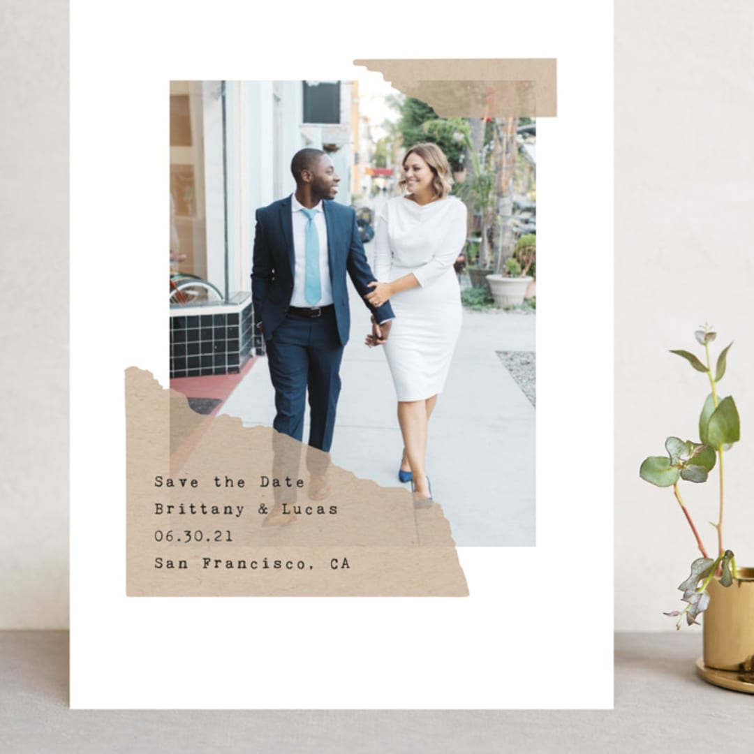 "Framed Corner" - Save the Dates in Kraft by ASQ Studio - Front