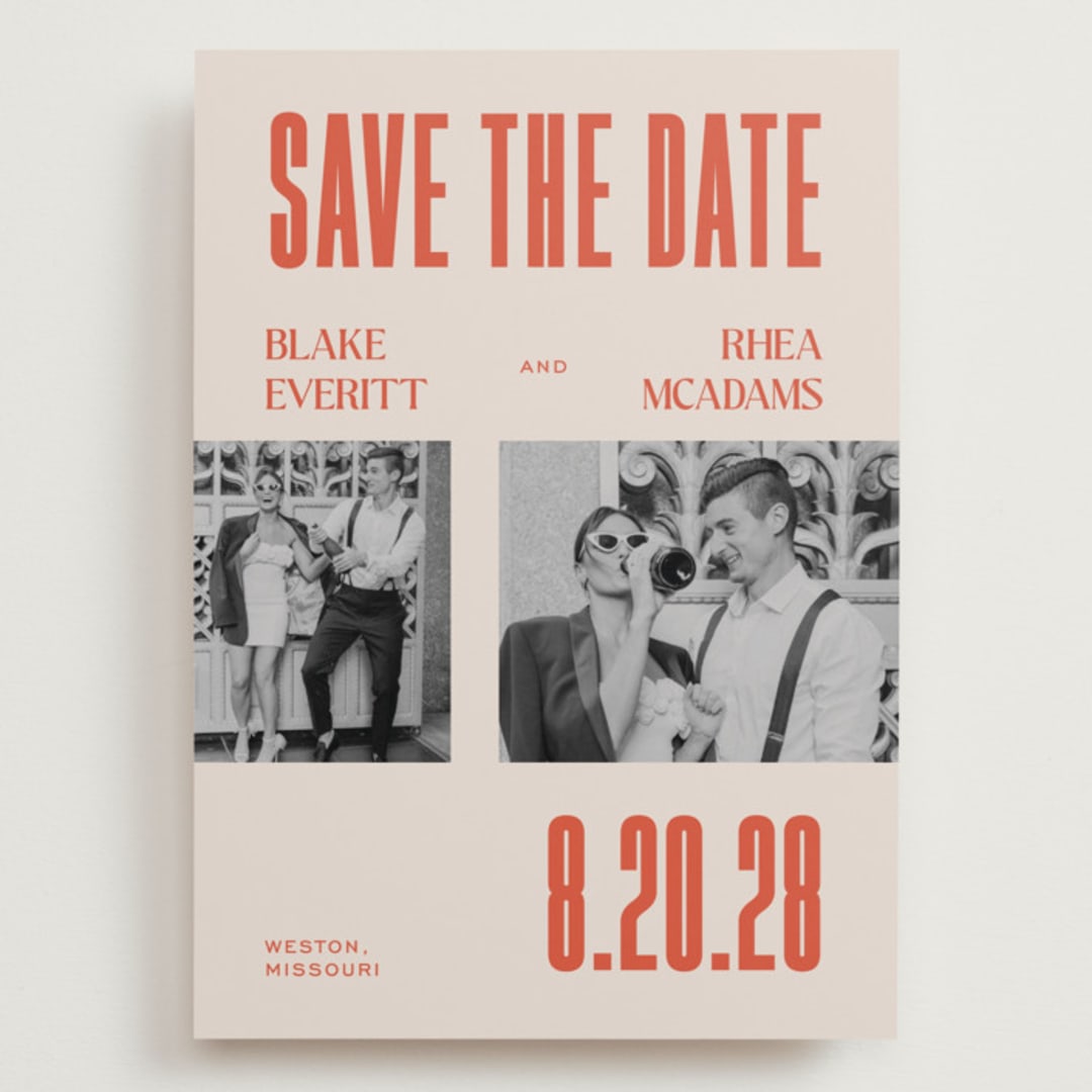 "Poster" - Save the Dates in Sunset by Rachel Cassel - Front