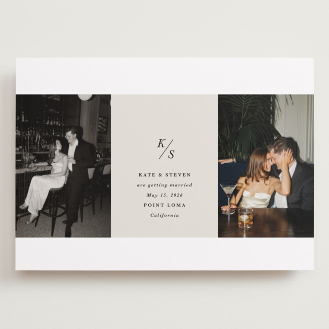 "Parker" - Save the Dates in Dove by Olivia Kanaley Inman - Front