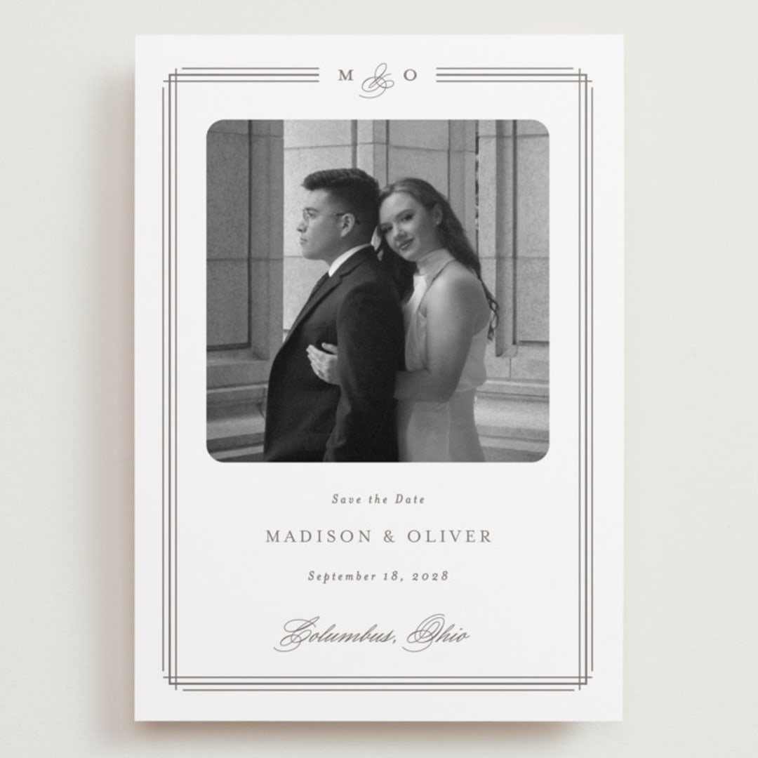 "Lines" - Save the Dates in Cobblestone by Emily Betts - Front