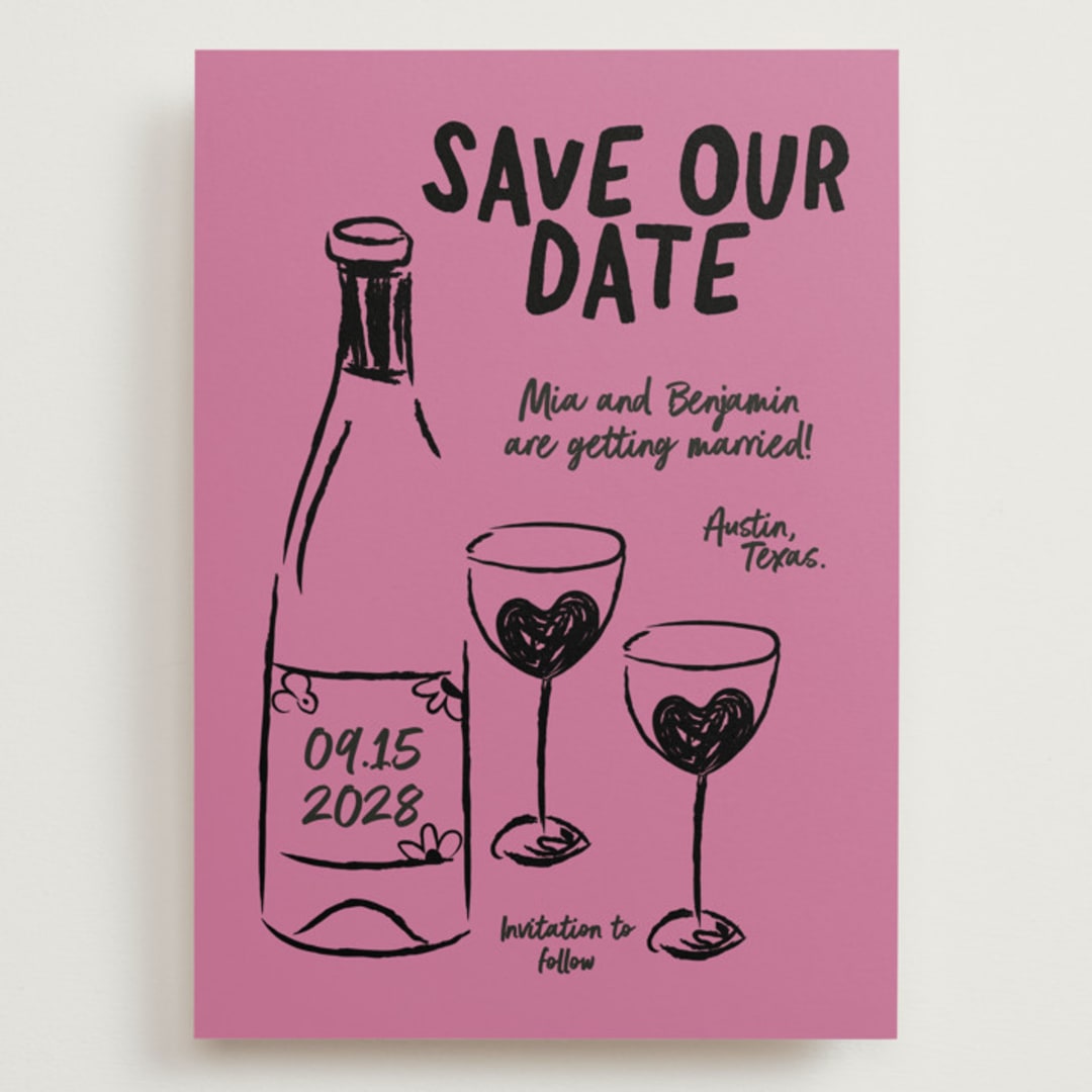 "Heart of Glass" - Save the Dates in Pretty in Pink by Helena Vitto - Front