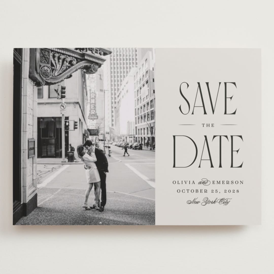 "Pierre" - Save the Dates in Dove by Robert and Stella - Front