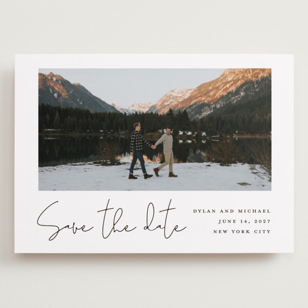 "Scripted Style" - Save the Dates in Cloud by Katherine Moynagh - Front