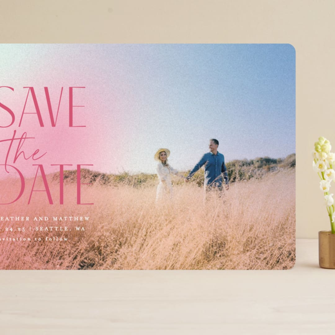"Wheat Field" - Save the Dates in Magenta by Anna Elder - Front