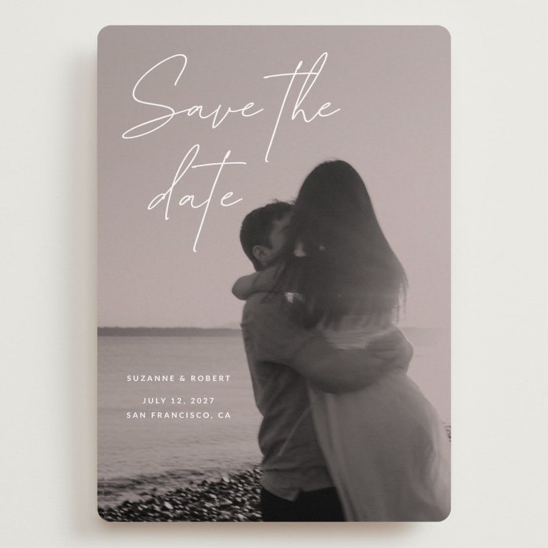 "Blush" - Save the Dates in Rose by Sumak Studio - Front