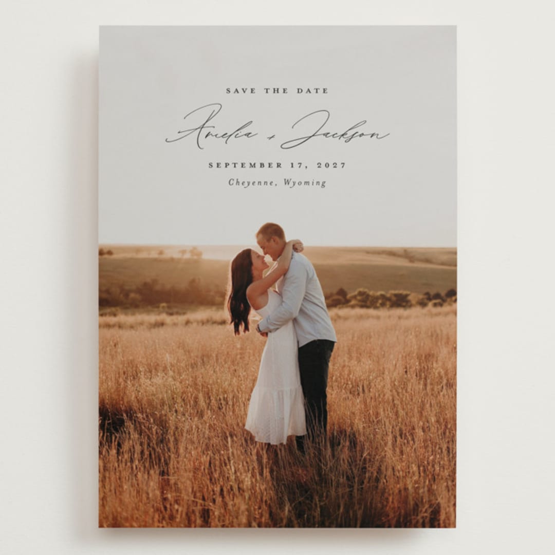 "Simple Names" - Save the Dates in Onyx by Emily Betts - Front
