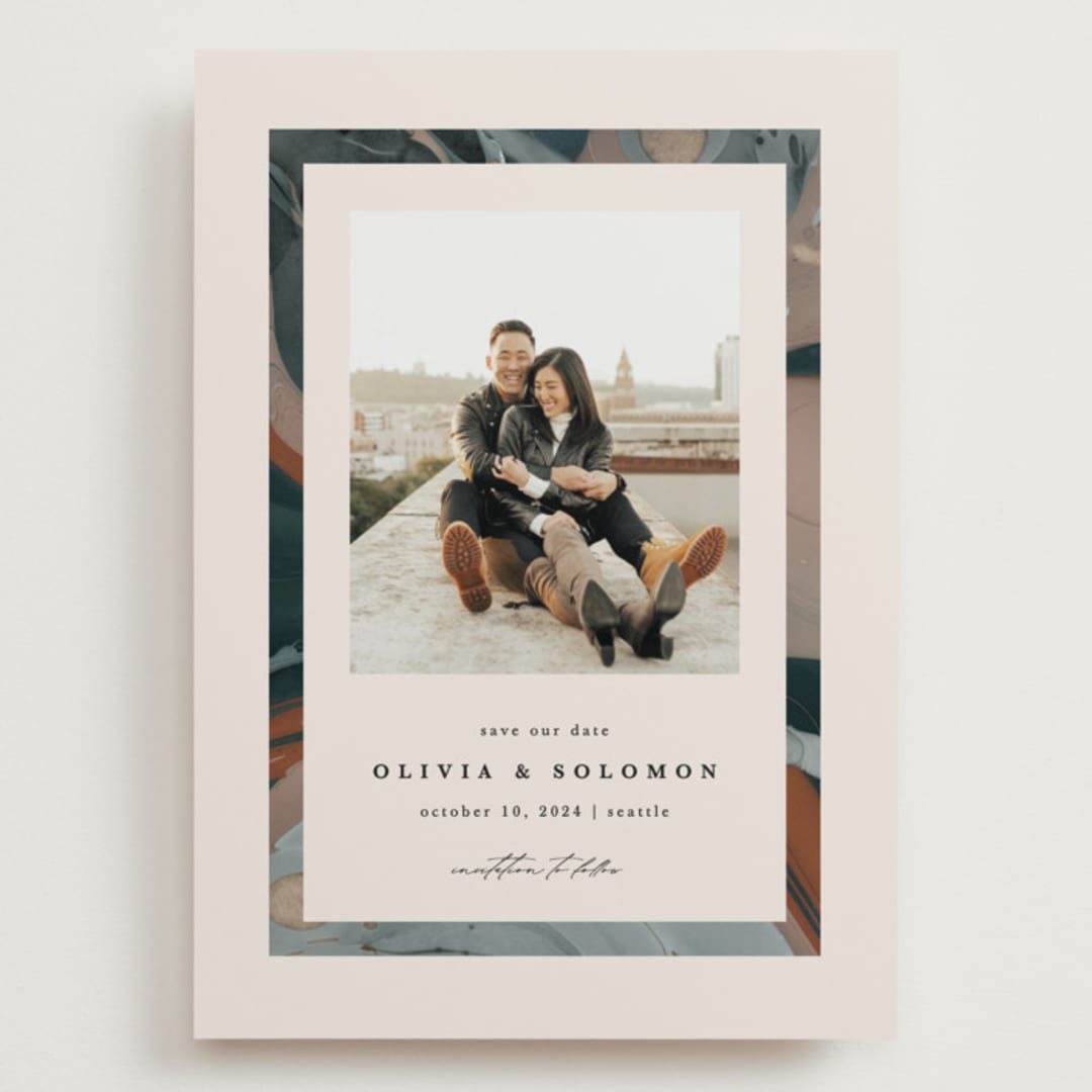 "Love Story" - Save the Dates in Mocha by Kate Ahn - Front