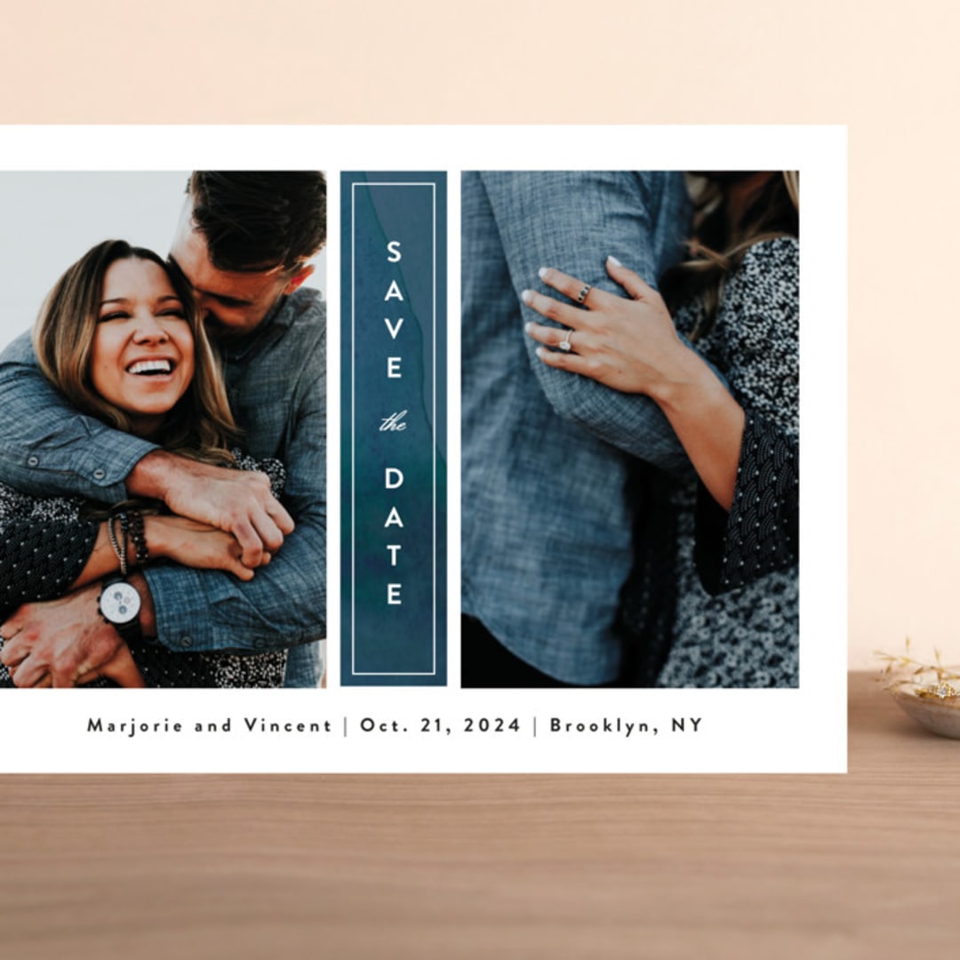 "Romantic Columns" - Save the Dates in Dusty by Jessica Ogden - Front