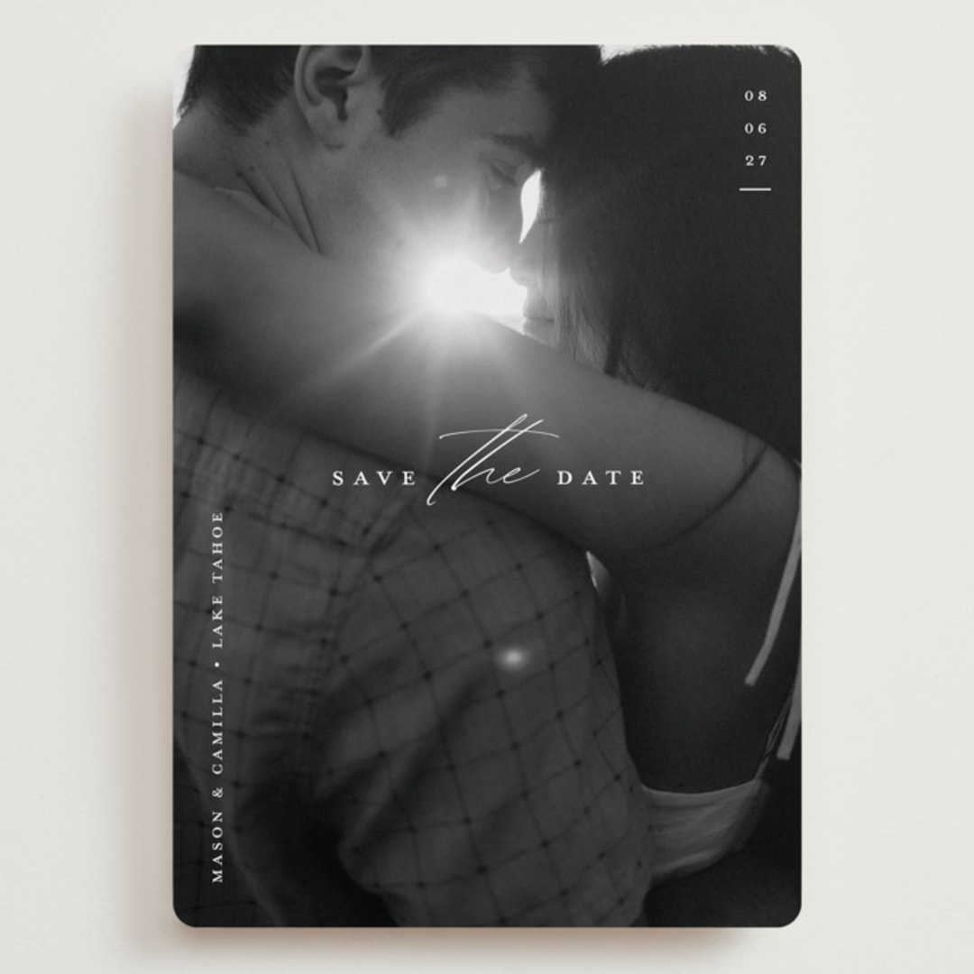 "Focal" - Save the Dates in Pearl by Christie Garcia - Front
