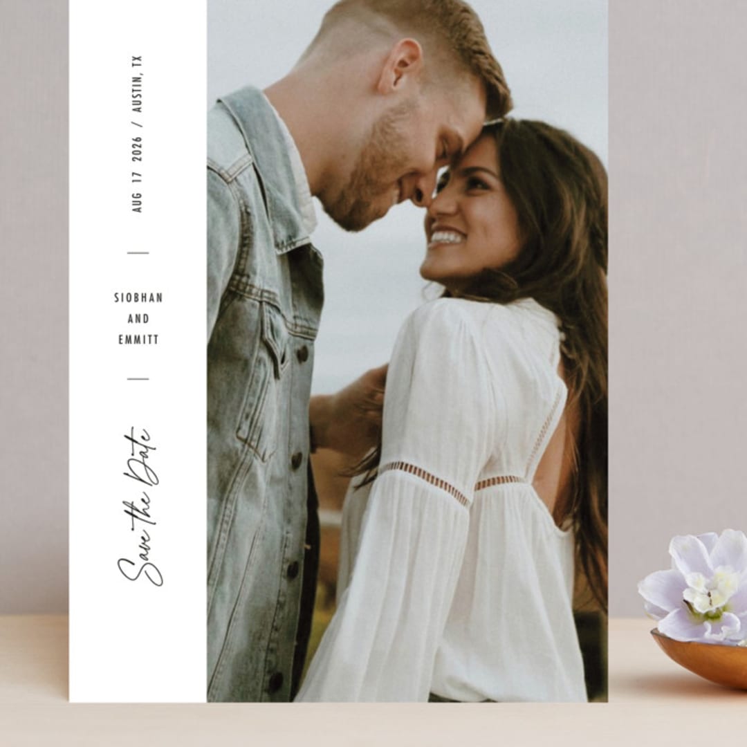 "Endearing" - Save the Dates in Cotton by Sandra Picco Design - Front