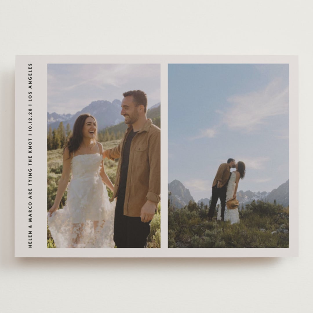 "Diptych Photos" - Save the Dates in Stone by Becky Nimoy - Front