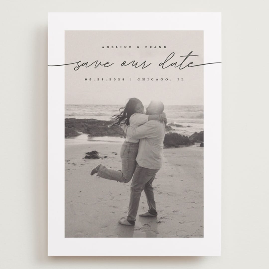 "Simple Details" - Save the Dates in Tuxedo by Pixel and Hank - Front