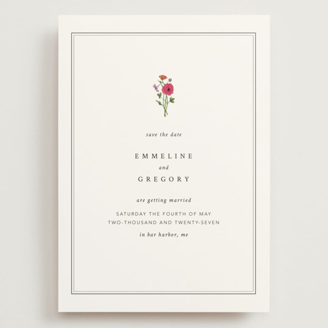 "Formal Florals" - Save the Dates in Classic by Bramble Studio - Front