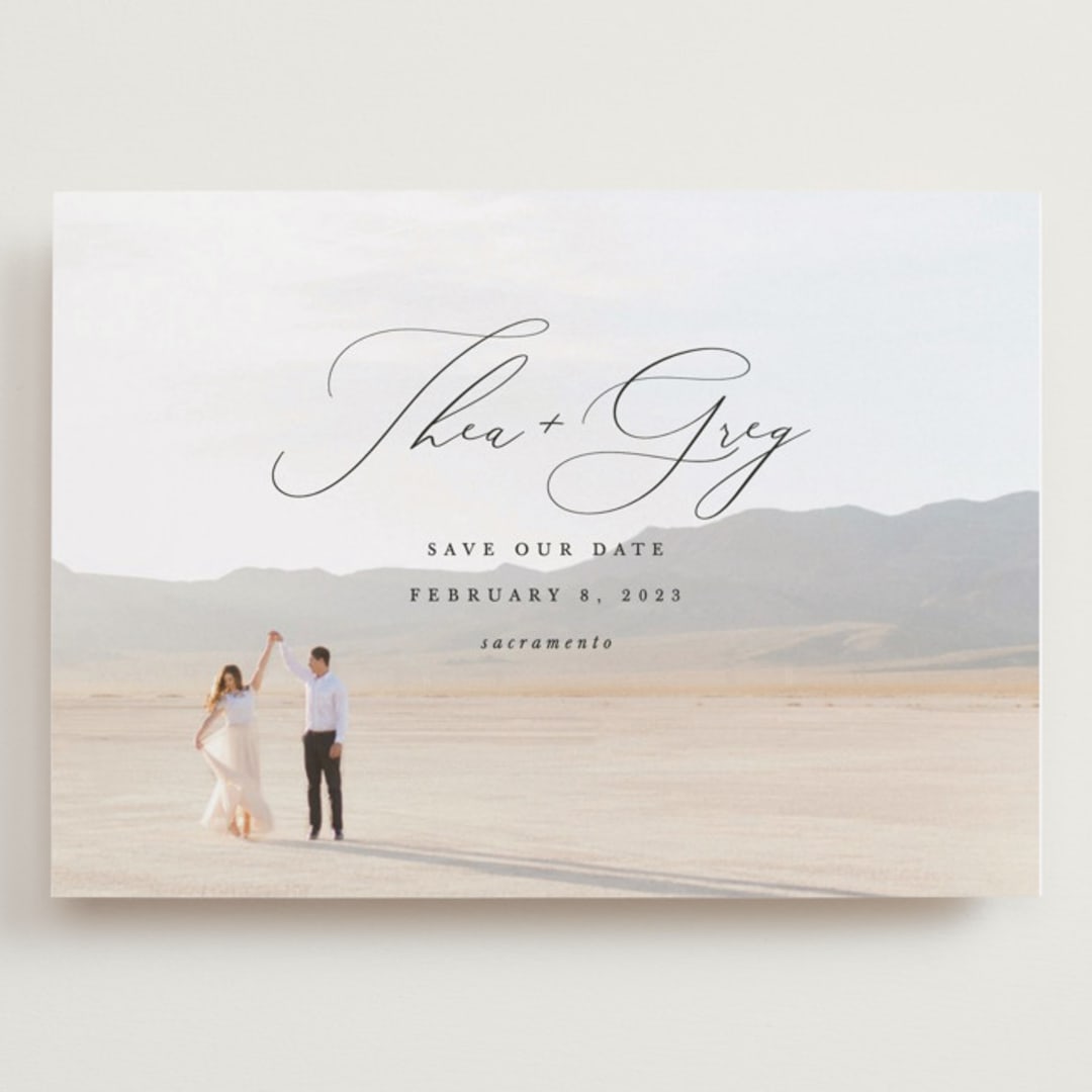 "Enchantment" - Save the Dates in Graphite by Snow and Ivy - Front