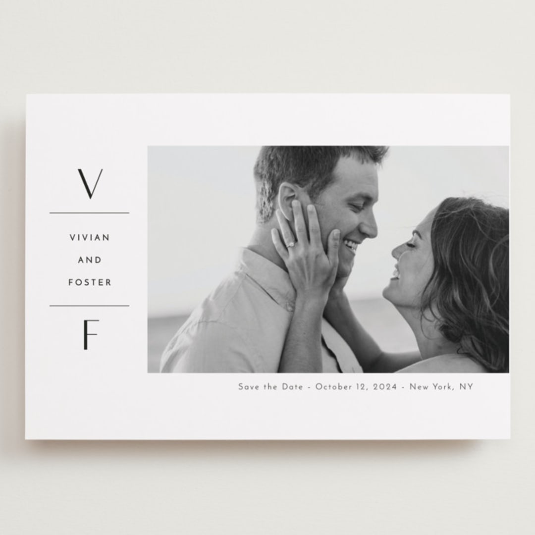 "Initial Attraction" - Save the Dates in Ebony by Kaydi Bishop - Front