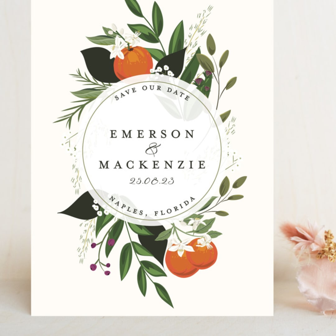 "Orange Blossoms" - Save the Dates in Pearl by Susan Moyal - Front