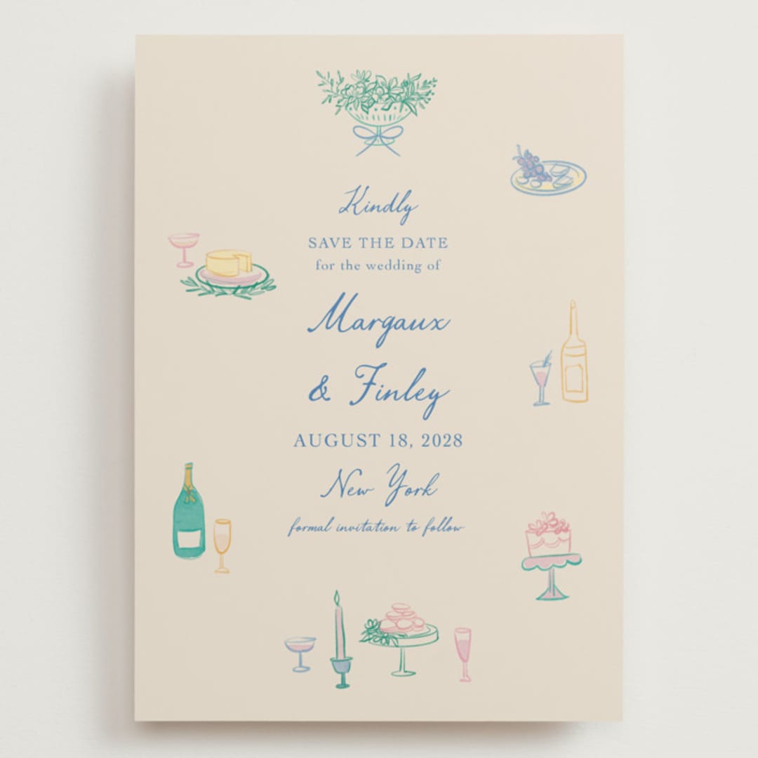 "Dining" - Save the Dates in Pastel by Elly - Front
