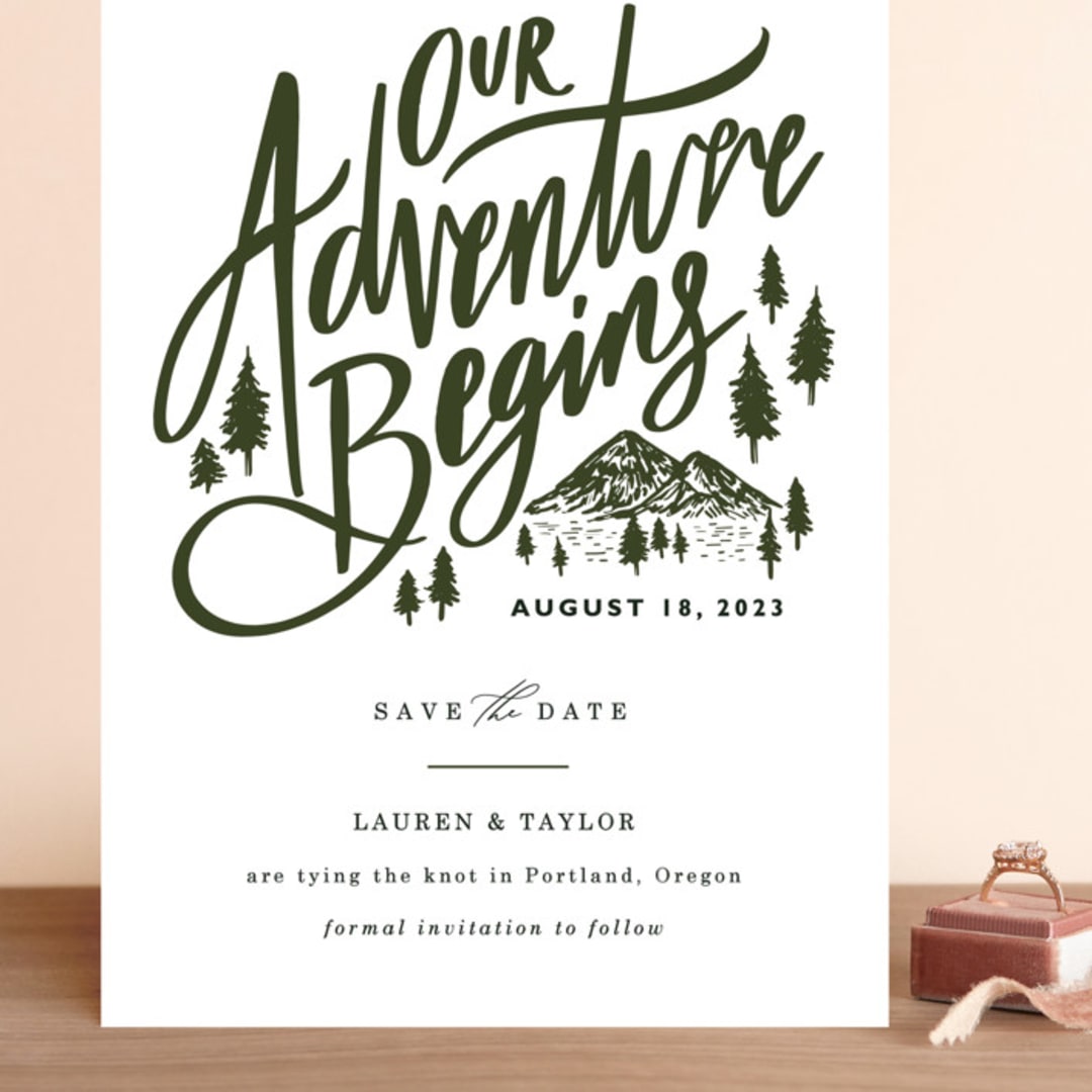 "Our Adventure" - Save the Dates in Forest by Elly - Front