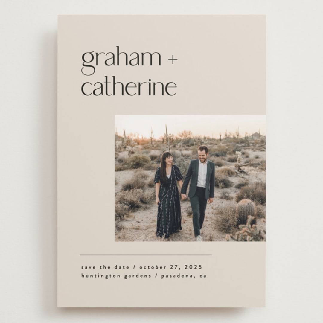 "Modern lines" - Save the Dates in Natural by Leah Ragain - Front