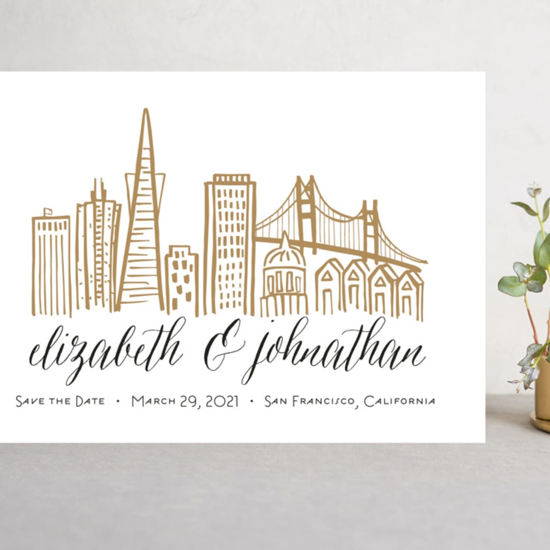 "Skyline - San Francisco" - Save the Dates in Gold Coast by Abby Munn - Front