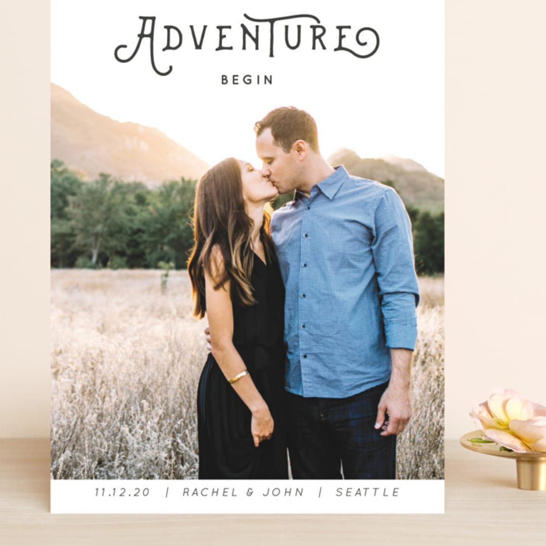 "The Adventure" - Save the Dates in Slate by Kasia Labocki - Front