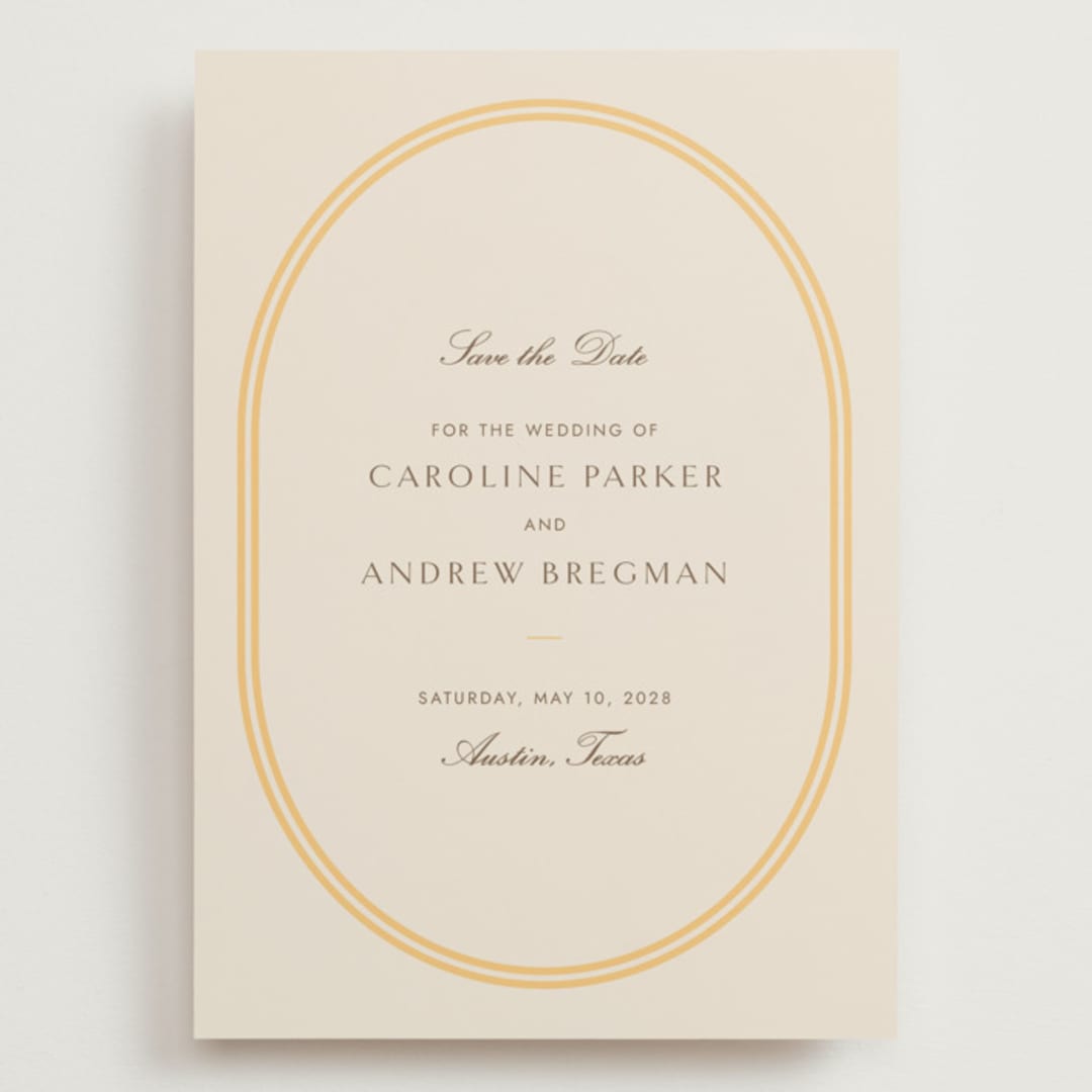 "Bocce" - Save the Dates in Melon by Megan Davis - Front