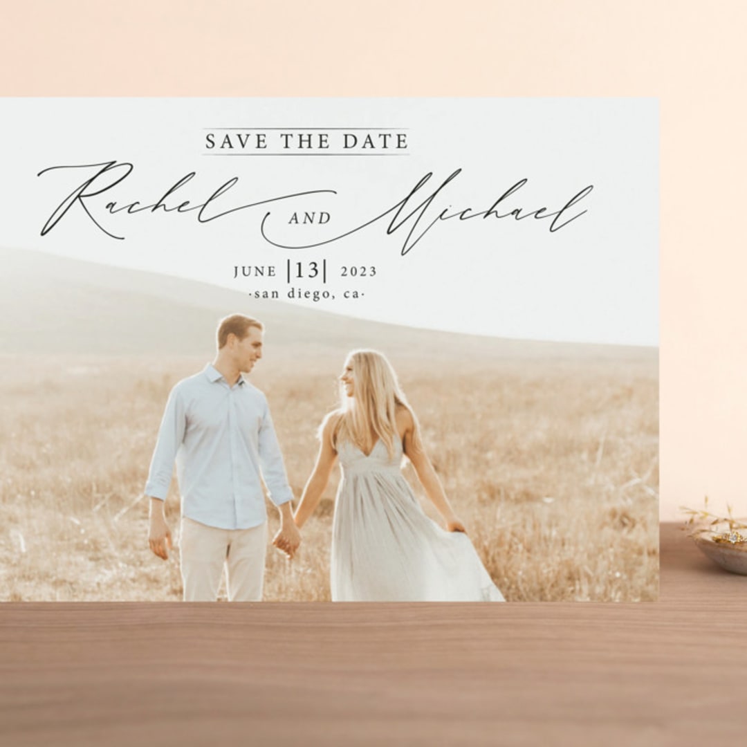 "And she said yes" - Save the Dates in Noir by Alice Carmen - Front