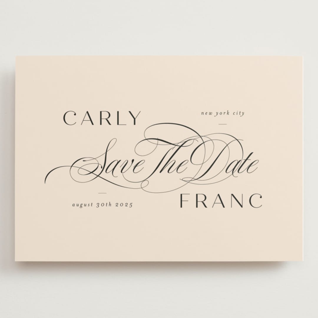 "Soirée" - Save the Dates in Blush by Lori Wemple - Front