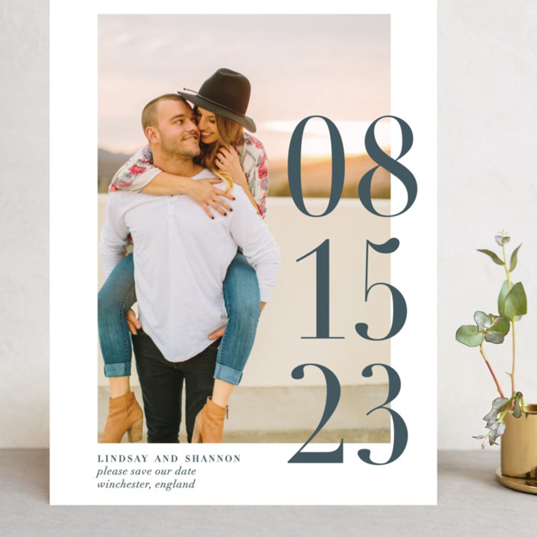 "Big Date" - Save the Dates in Slate by Bethany Anderson - Front