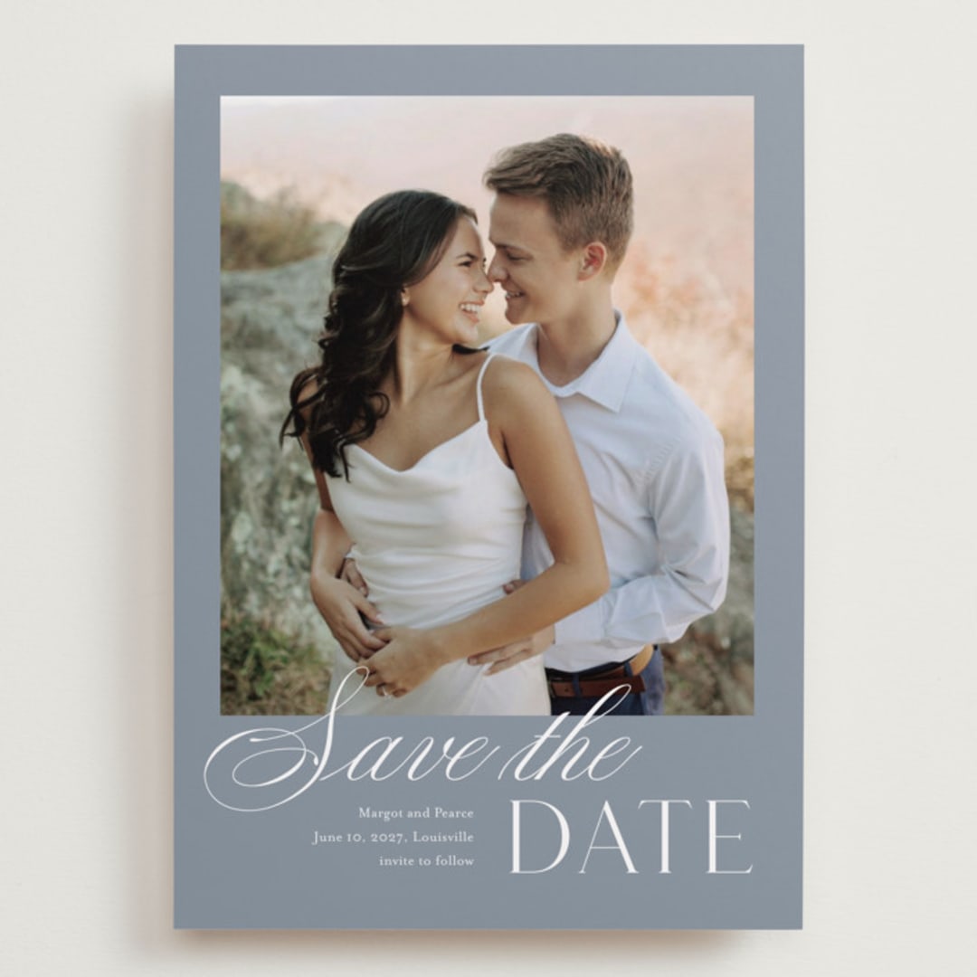 "Classic Manor" - Save the Dates in French Blue by Stacey Meacham - Front