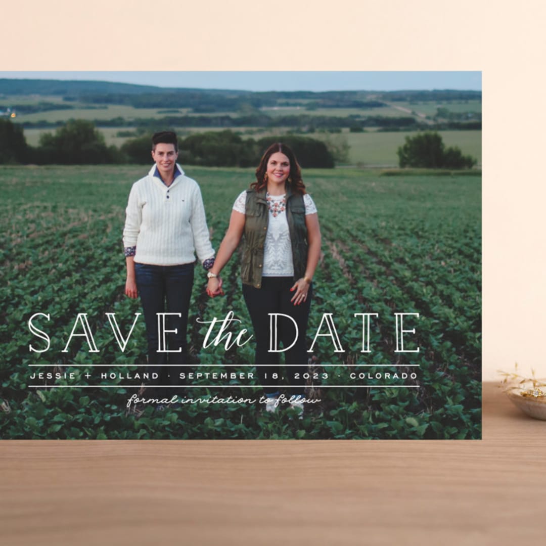 "Casual Type" - Save the Dates in Cloud by Ashley Rosenbaum - Front