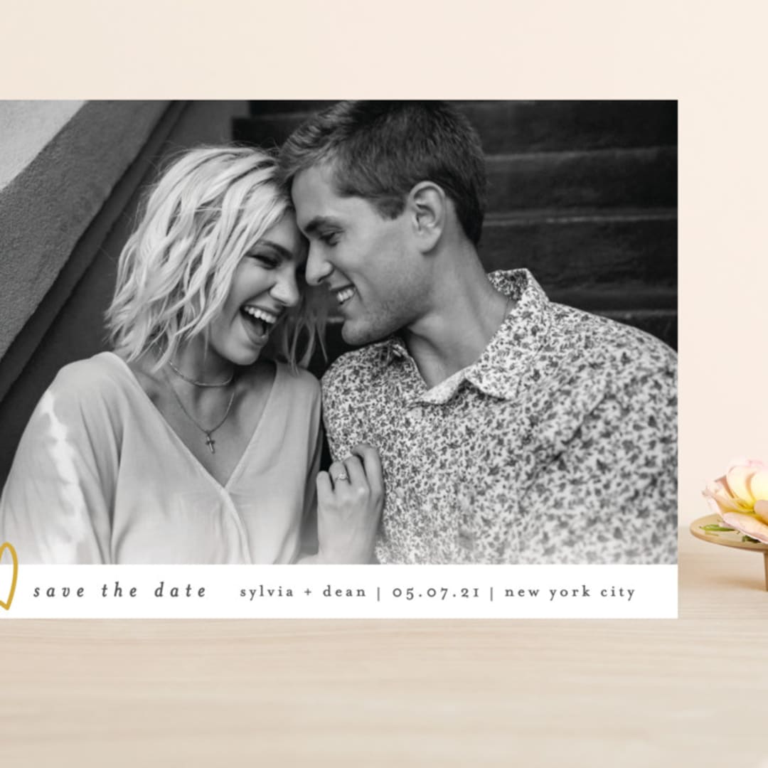 "Oh My Heart" - Save the Dates in Goldenrod by Bethan - Front