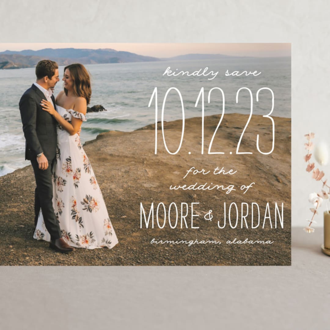 "Earthy" - Save the Dates in Pearl by Owl and Toad - Front