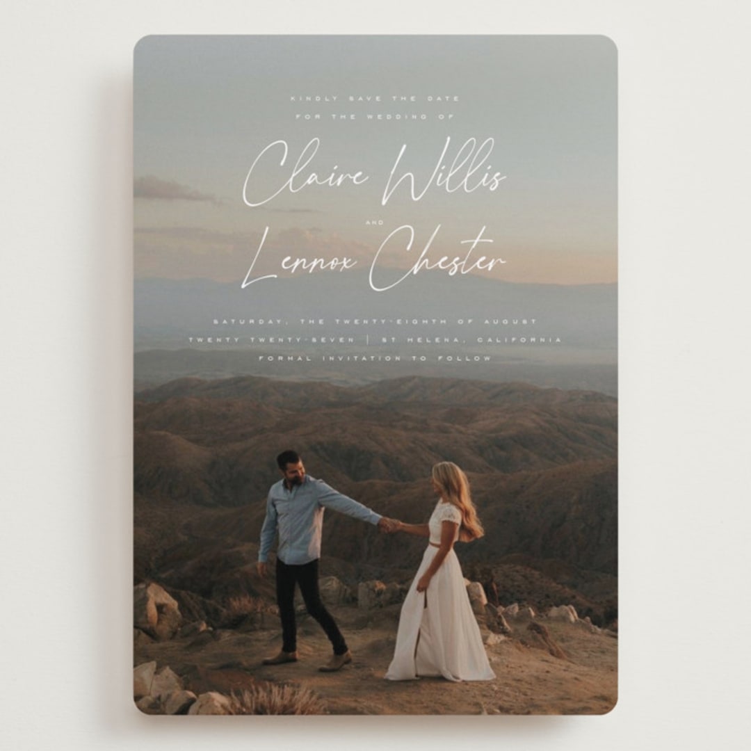 "Full Photo" - Save the Dates in Chiffon by Orasie - Front