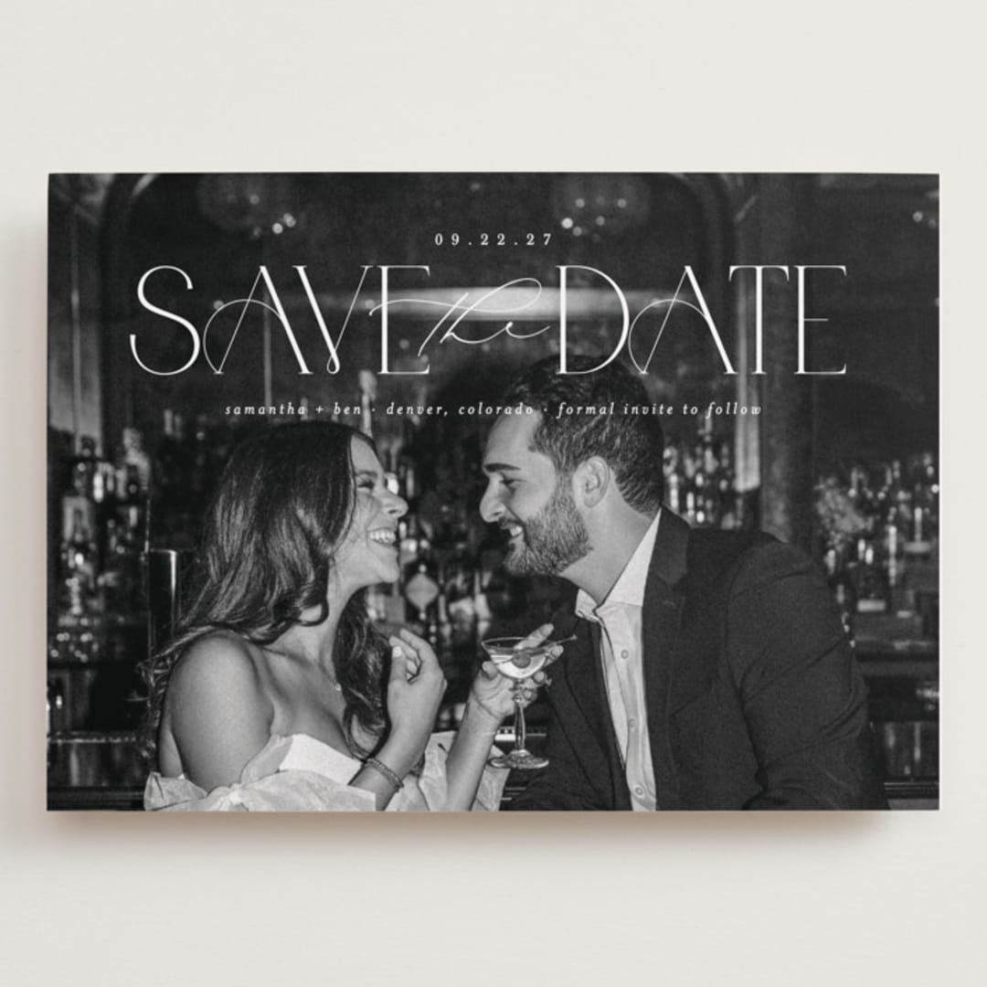 "Elegant Fete" - Save the Dates in Pearl by Brooke Chandler - Front