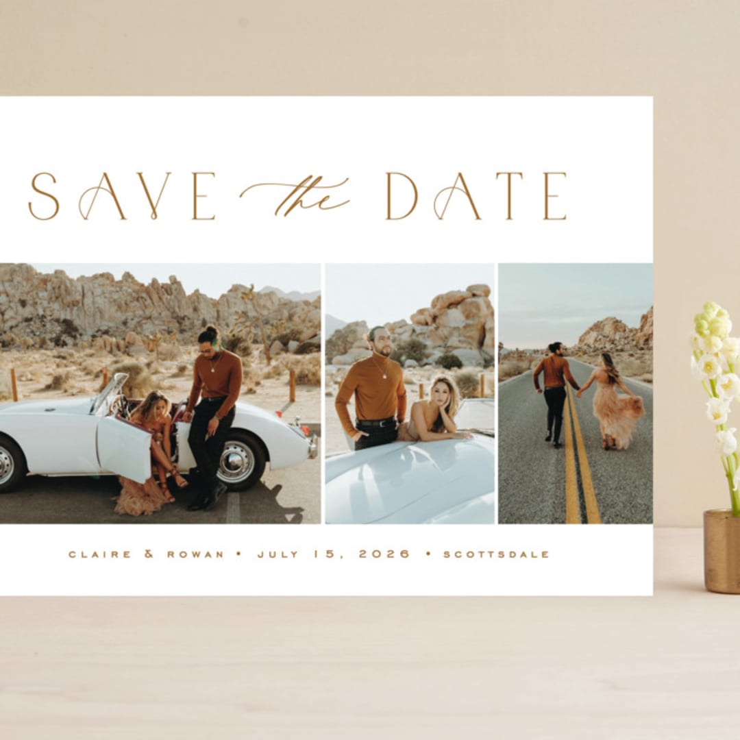 "Classy Collage" - Save the Dates in Tawny by Ana Sharpe - Front
