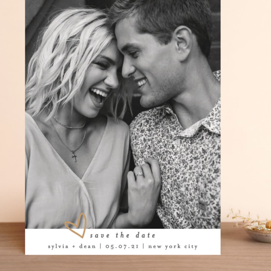 "Oh My Heart" - Save the Dates in Goldenrod by Bethan - Front