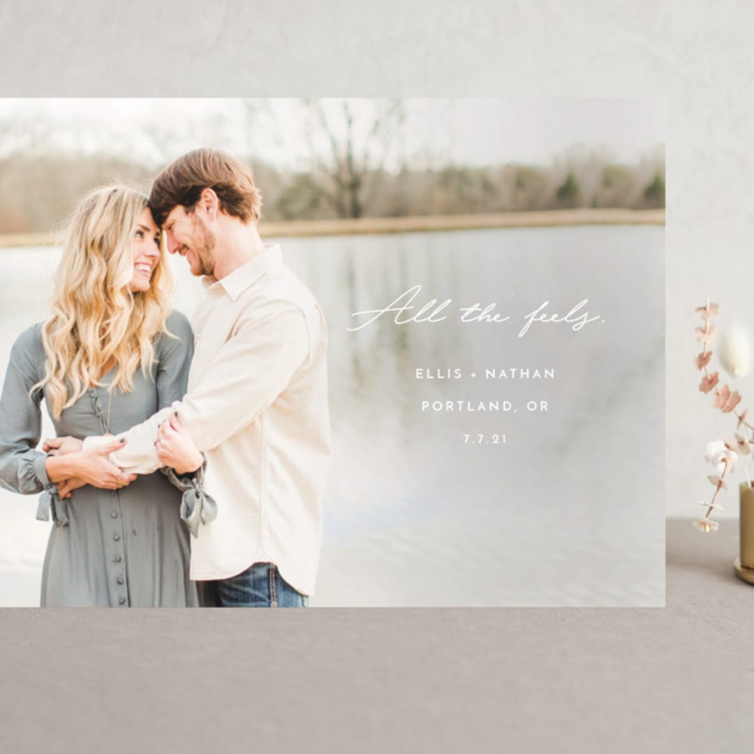 "all the feels" - Save the Dates in Pearl by Chandler Lettin - Front