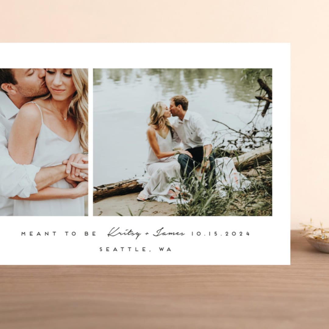 "meant to be" - Save the Dates in Tuxedo by Angela Garrick - Front