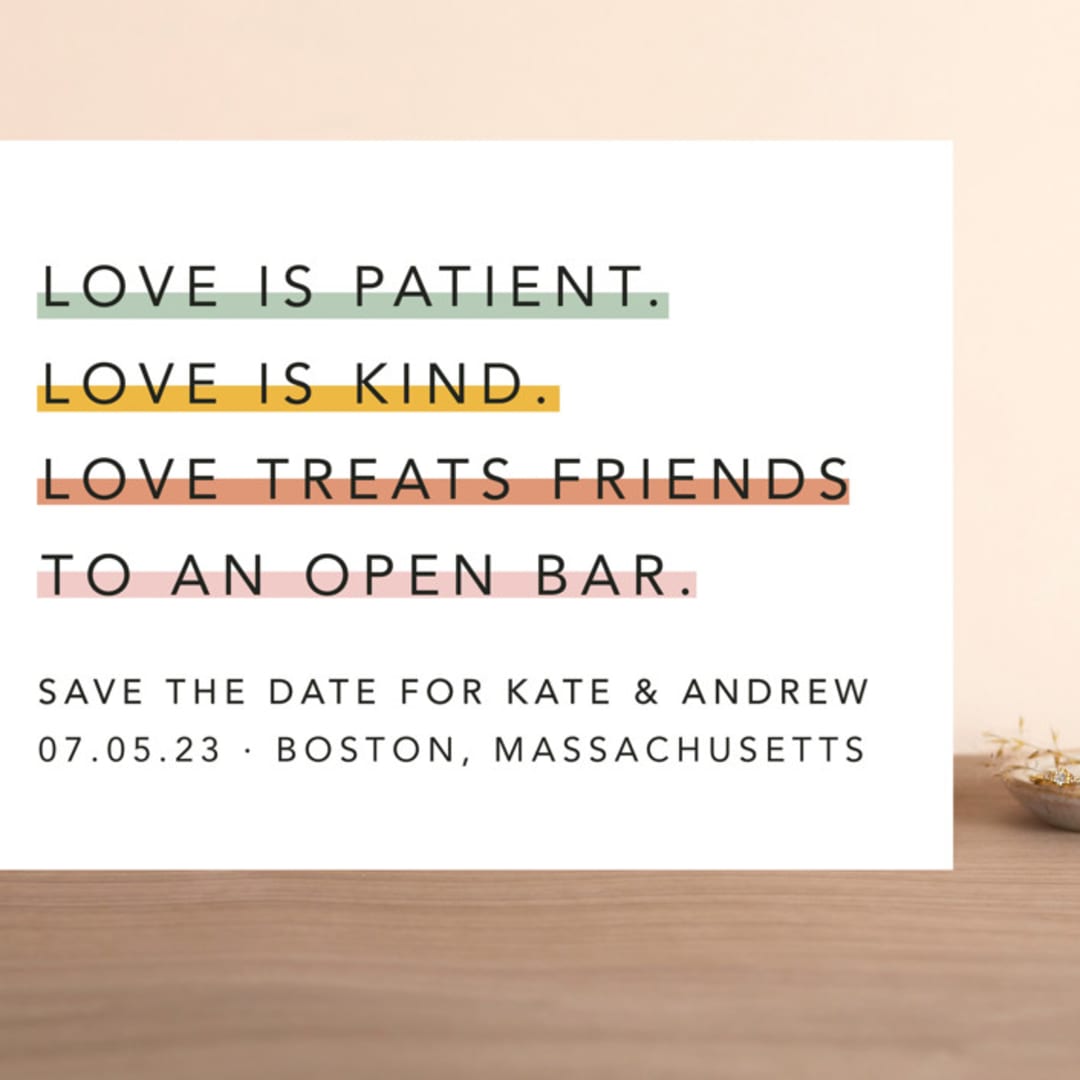 "Love is..." - Save the Dates in Sorbet by Hudson meet Rose - Front